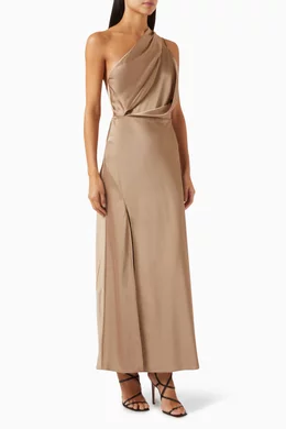 One shoulder dress outlet maxi