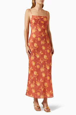Orange new arrivals dress silk