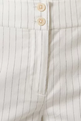 White top pinstripe pants