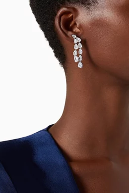 Buy CZ by Kenneth Jay Lane Silver Double Pear Waterfall Earrings