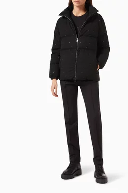 Buy Moncler Black Fuligule Short Down Jacket for Women in UAE Ounass