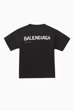 Buy Balenciaga Black Hand Drawn Balenciaga T shirt in Vintage
