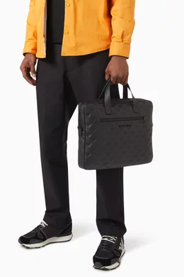 Buy Emporio Armani Black Eagle Logo Laptop Bag in Leather for Men