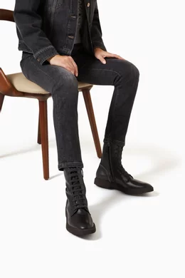 Mens black lace up cheap boots