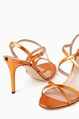 Orange high heel sandals on sale