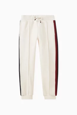 Buy Tommy Hilfiger Neutral Global Stripe Joggers in Cotton Blend