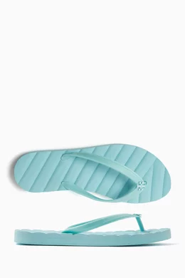 Tory burch light blue flip flops clearance