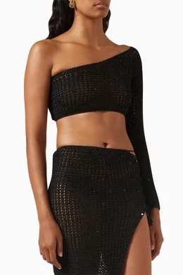One shoulder deals crop top