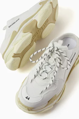 Buy Balenciaga White Triple S Mules in Double Foam Mesh for Men