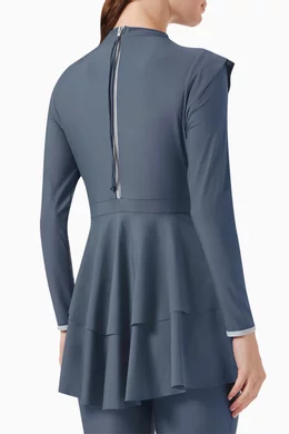 Buy Lanuuk Blue Serena Swim Dress in Stretch Nylon for Women in