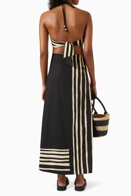 Banana republic striped hot sale maxi dress