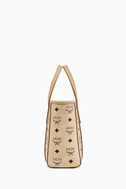 Mcm top zip store shopper shoulder bag