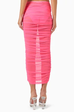 Sheer store ruched skirt