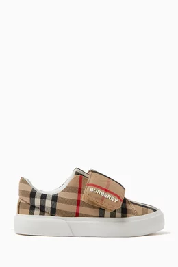 Burberry checked hot sale canvas sneakers