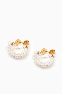 Pearl stud shop earrings gold