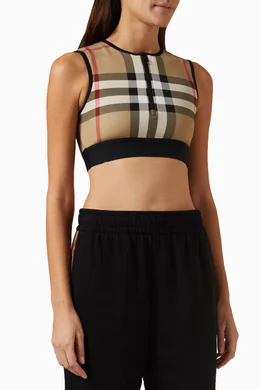 Burberry logo stretch jersey bra top outlet