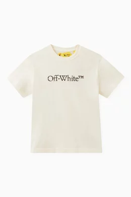 Buy Off White Neutral Logo print T shirt in Cotton for Boys in UAE