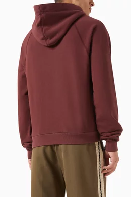 Buy Palm Angels Red Monogram Hoodie in Cotton fleece for Men in UAE Ounass