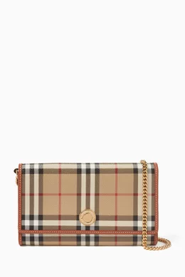 Burberry vintage check wallet on chain sales