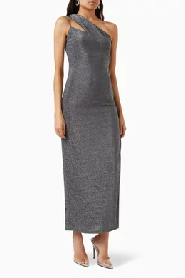 One shoulder grey sales dress