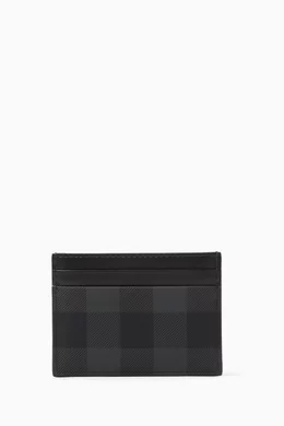 Buy Burberry Grey Check Card Case in Eco canvas Leather for Men