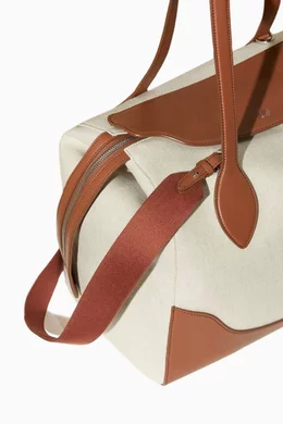 Canvas and shop leather satchel