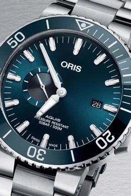 Buy Oris Blue Aquis Small Second Date Automatic Watch 45.5mm for Men in UAE Ounass