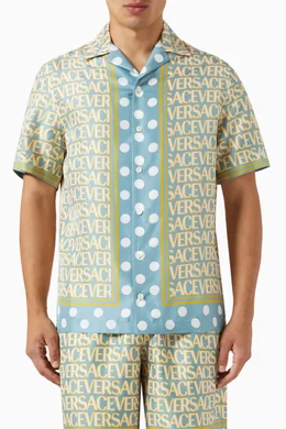 Buy Versace Multicolour Logo Print Shirts in Silk for Men in UAE