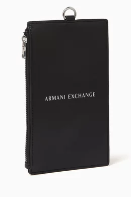 Buy Armani Exchange Black AX Logo Phone Case in Faux Leather for