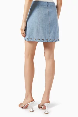 Denim skirt with holes discount