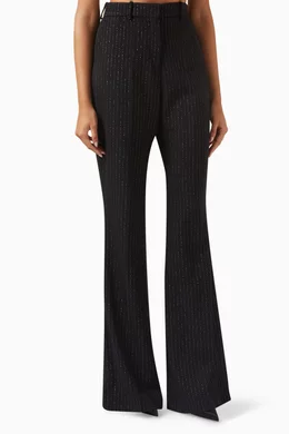 Balmain striped high 2025 waisted flare pants