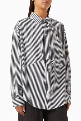 Buy Balenciaga Black Swing Large Fit Shirt in Cotton poplin for Women in UAE Ounass