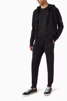 Buy C.P. Company Black Utility Sweatpants in Fleece for Men in UAE
