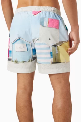 Buy Blue Sky Inn Multicolour Beach House Swim Trunks in Nylon for
