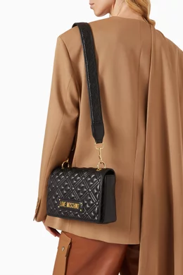 Love moschino quilted outlet faux leather shoulder bag