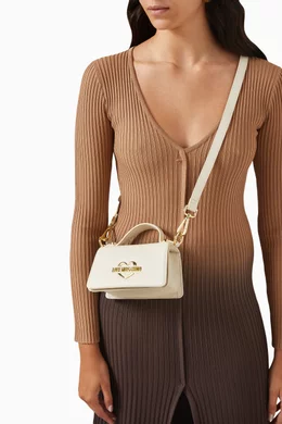Buy Love Moschino White Mini Hollies Crossbody Bag in Faux Leather