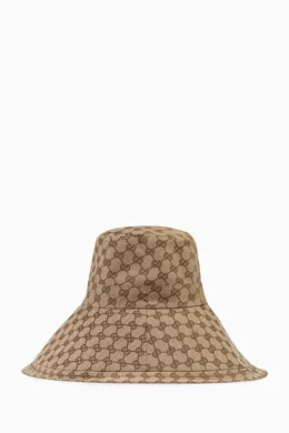 Canvas wide brim hat top
