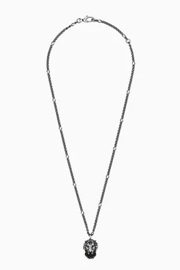 Buy Gucci Multicolour Lion Head Necklace in Metal for Women in UAE