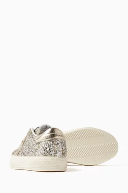Buy GOLDEN GOOSE Gold May Low top Sneakers in Glitter for Girls in