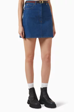 Gucci denim store midi skirt