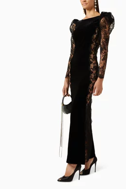 Open back lace maxi dress deals