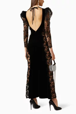 Open back hotsell lace maxi dress