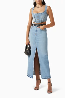 High waisted shop overall skirt