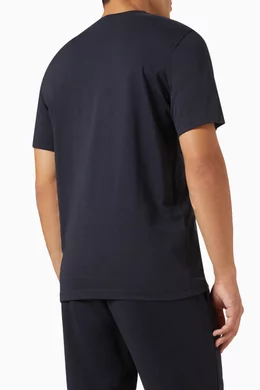Buy Moncler Blue Logo T shirt in Cotton for Men in UAE Ounass