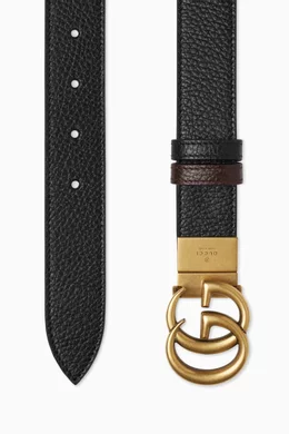 Buy Gucci Black GG Marmont Reversible Belt in Leather for Men in