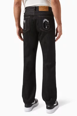 Black cheap graphic jeans