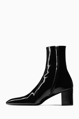 Painted leather ankle deals boots