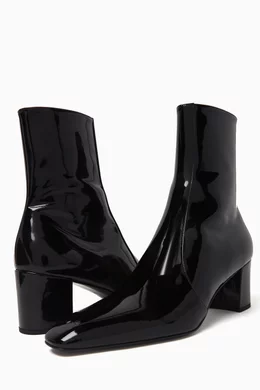 Painted leather ankle deals boots
