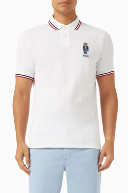 Polo Ralph Lauren Teddy Logo Men's Short Sleeve Polo White 710863211001