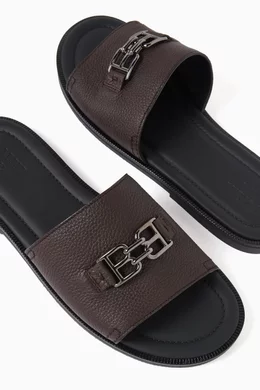 Buy Bally Brown Jareth Slide Sandals in Calf leather for Men in UAE Ounass